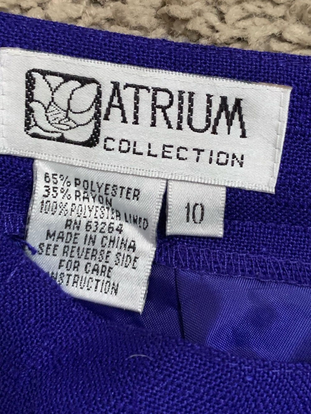 Vintage Atrium Collection Two-Piece Suit Skirt Set Blue 10 - Picture 6 of 7